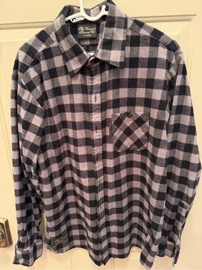 The Vermont Flannel Co. Men’s Flannel Check Button-Down Shirt in Black & Gray